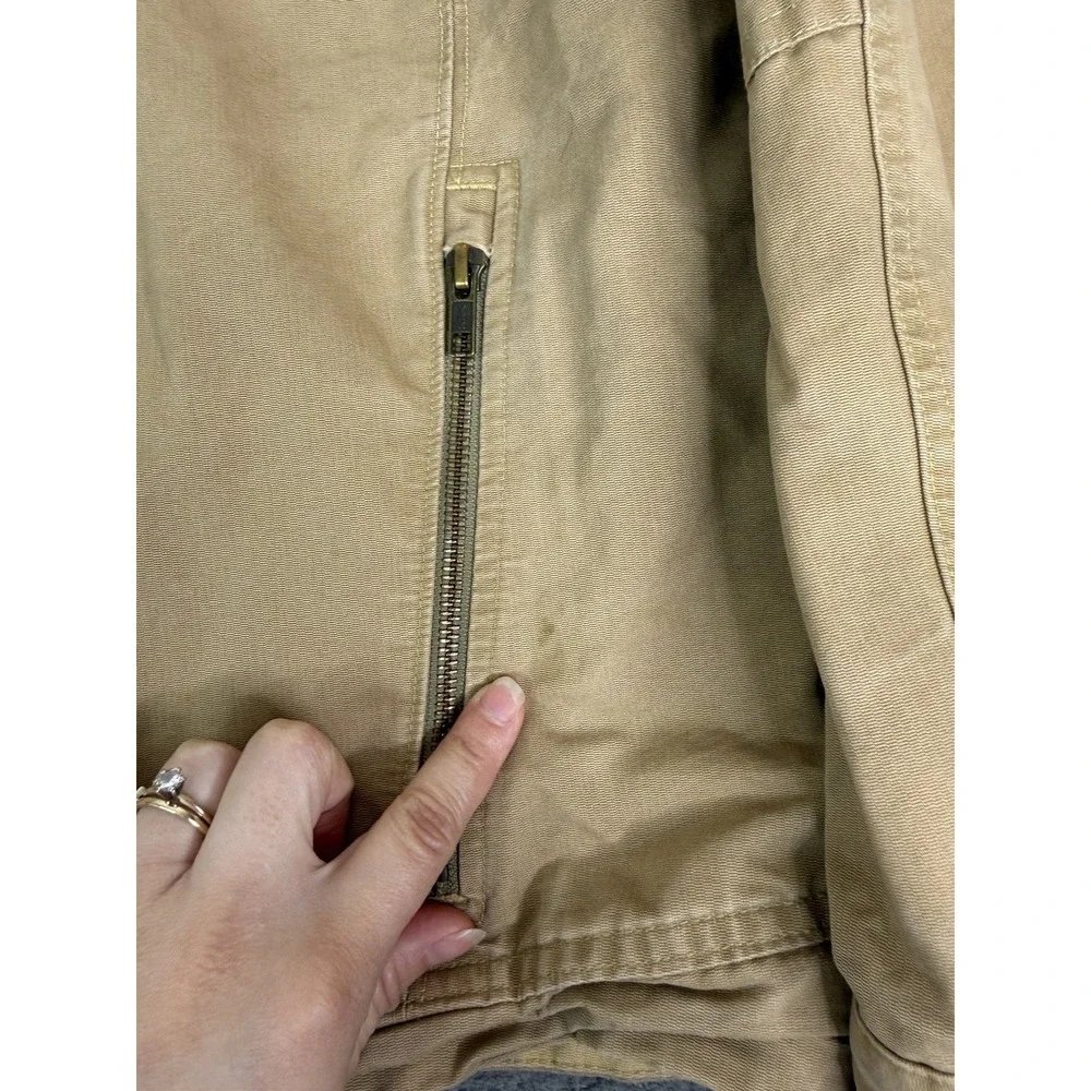 L.L.Bean Full Zip Bomber Jacket Men's Size Large Tall Beige Workwear